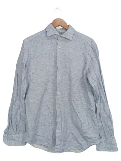 Boggi Herren Business Hemd Blau Meliert Gr. 50/L Langarm