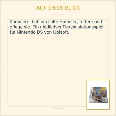 Petz Hamsterfreunde Nintendo DS Ubisoft Simulation Tierpflege Spiel