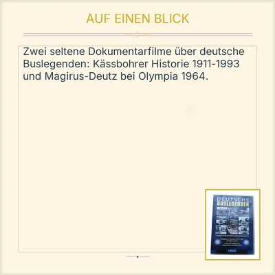 Deutsche Buslegenden DVD Atlas Verlag Kässbohrer Historie Busgeschichte Doku
