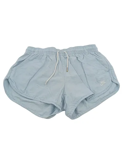 Nike Damen Sport Shorts Gr. 38 M Blau Baumwolle Freizeit Kurze Hose