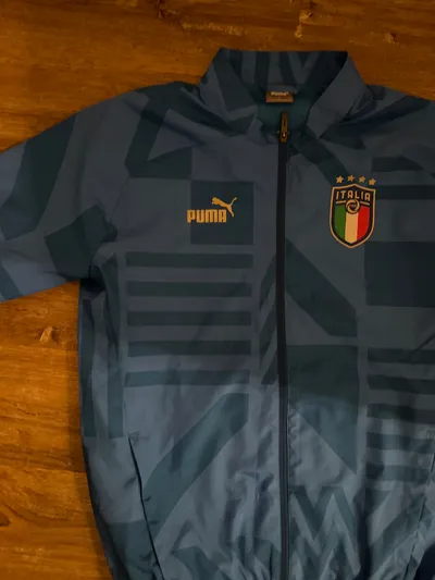 Puma Trainingsjacke Herren Blau Gr. S Sportlich Geometrisch Polyester