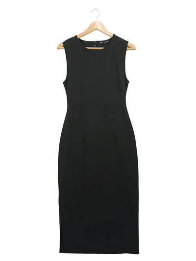 ZARA Damen Strickkleid Bleistiftkleid Elegant Business Schwarz Gr. M