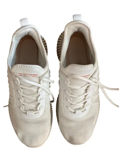 Skechers Damen Sneaker Low Gr. 38 Weiß Sportschuhe Freizeitschuhe
