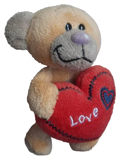 Depesche Teddybär Kuscheltier mit Herz Braun 10cm Stofftier Geschenk