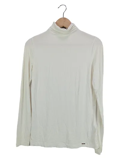 Cinque Damen Rollkragen Pullover Gr. S Weiß Viskose Basic Langarm