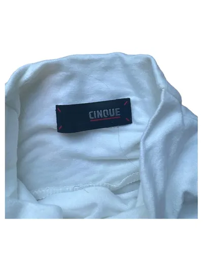 Cinque Damen Rollkragen Pullover Gr. S Weiß Viskose Basic Langarm