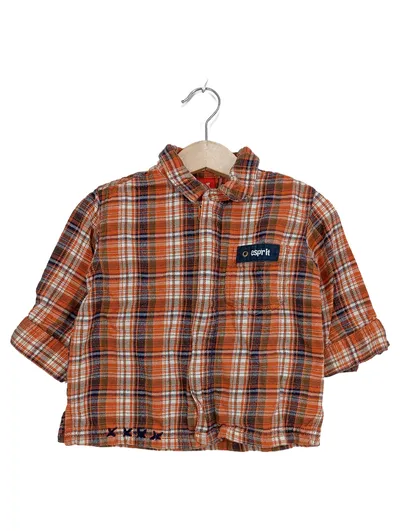 Esprit Baby Freizeithemd kariert orange Langarm Baumwolle Gr. 80
