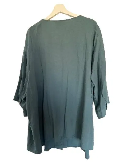 Zizzi Bluse Damen Petrol Kurzarm Viskose Gr. 56 3XL