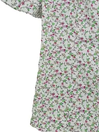 Almsach Trachtenbluse Damen Blumenmuster Rüschen Kurzarm Baumwolle Weiß S 4
