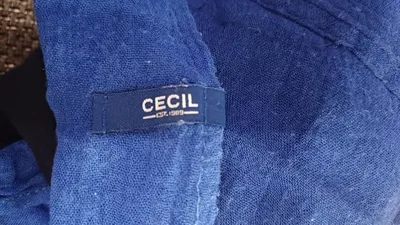 CECIL Loop Schal Damen Blau Weiß Zickzack Muster Polyester 70x180 cm