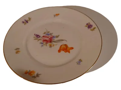 Rosenthal Essteller 20cm Porzellan Weiß Blumenmuster Klassisch Alltag
