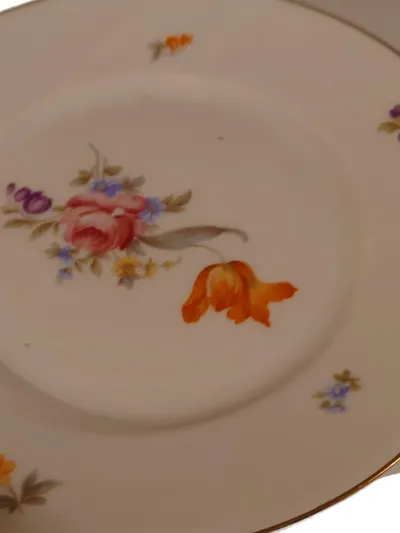 Rosenthal Essteller 20cm Porzellan Weiß Blumenmuster Klassisch Alltag