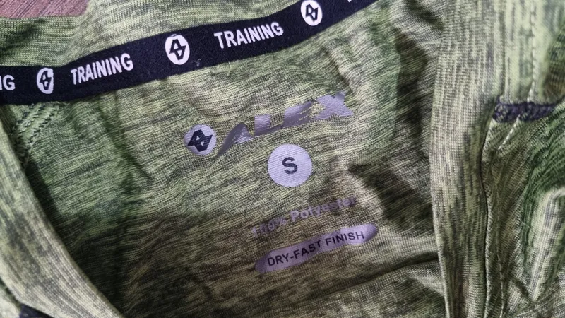 ALEX Herren Sport Shirt Gr. S Grün Meliert Training Dry-Fast Polyester 2