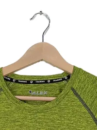 ALEX Herren Sport Shirt Gr. S Grün Meliert Training Dry-Fast Polyester 6