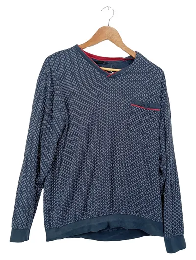 Götzburg Herren Pullover Gr. 552 Casual Blau Baumwolle Langarm
