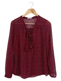 Sublevel Damen Bluse Gr. 40/L Mehrfarbig Feminin Langarm Oberteil 1