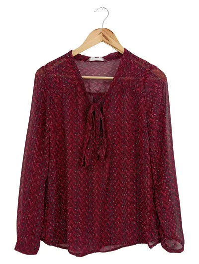 Sublevel Damen Bluse Gr. 40/L Mehrfarbig Feminin Langarm Oberteil