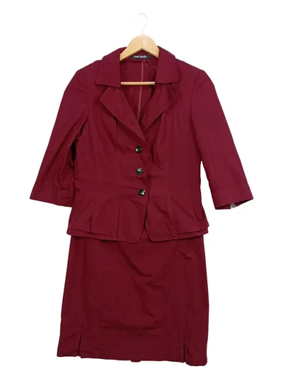 Betty Barclay Kostüm Damen Blazer Rock Set Uni Rot Business Gr. 36 S