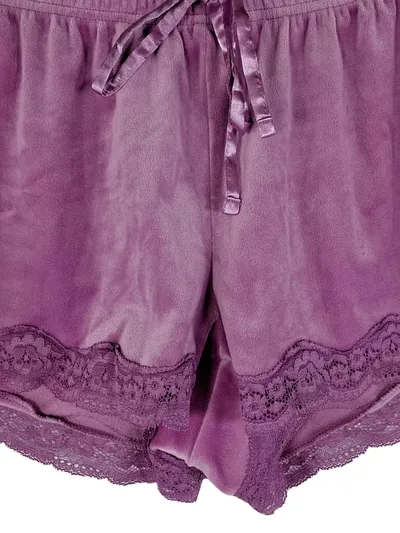 Hunkemöller Schlafanzug Lila Spitze Schleife Gr. M Damen Freizeit