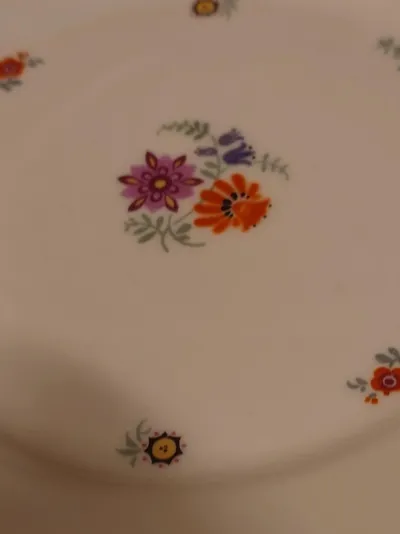 Kaestner Porzellan Wandteller Vintage Blumenmuster Weiß 20cm