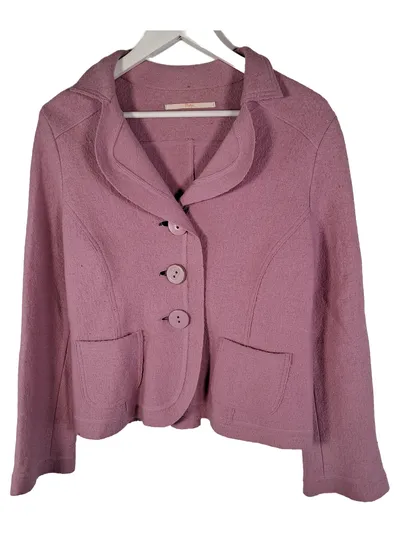 Bottega Damen Strickjacke Rosa XL Wolle Blazer Jacke Klassisch