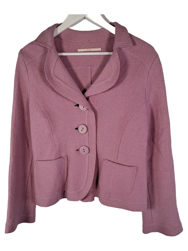 Bottega Damen Strickjacke Rosa XL Wolle Blazer Jacke Klassisch 1