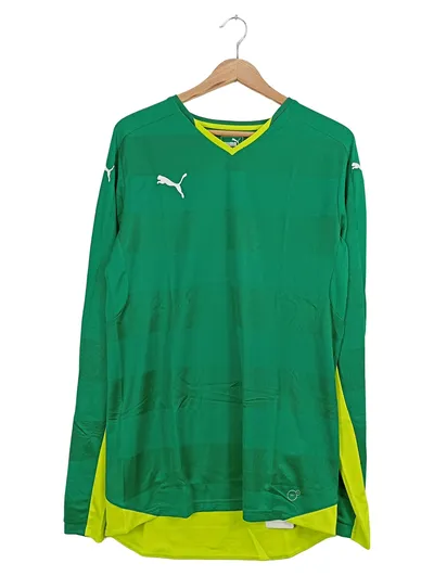 PUMA Herren Langarmshirt Sport Trikot Grün Gr. M Fußball Training
