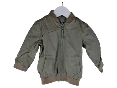 Petit Bateau Bomberjacke Kinder Oliv Gr. 80 Rippstrick Alltag Herbst Winter