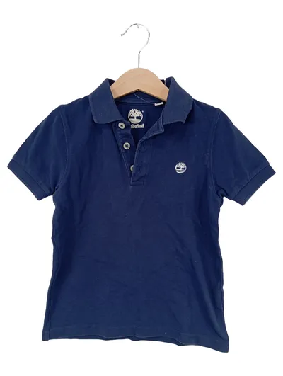 Timberland Kinder Poloshirt Blau Gr. 116 Kurzarm Baumwolle Casual Polo