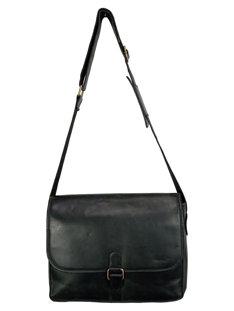 Packenger Leder Umhängetasche Messenger Bag Schwarz Herren Business 1