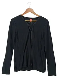 Miss Captain Trend Damen Strickjacke Gr. 40/L Schwarz Schnürung 1