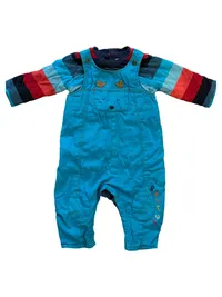Catimini Baby Body Gr. 80 Blau gestreift Bärchen Stickerei 1