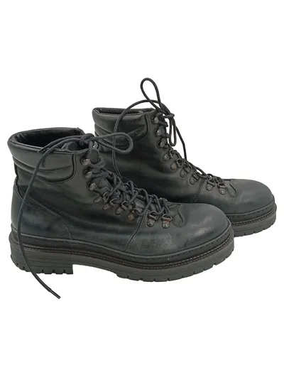 Selected Homme Herren Leder Stiefel Hiking Boots Schwarz Gr. 42 Outdoor