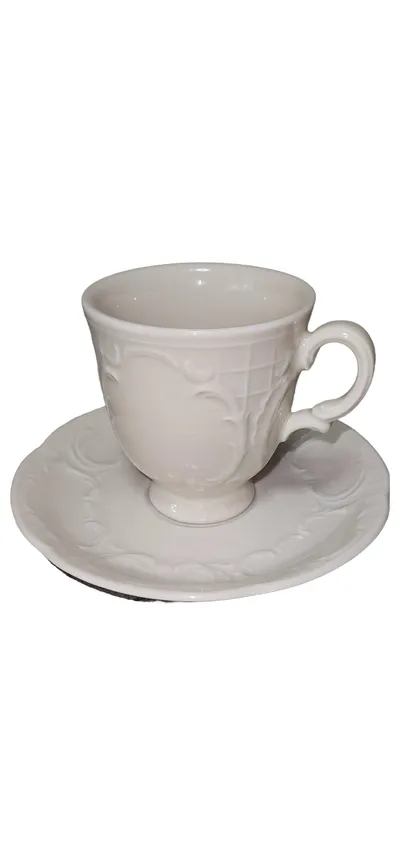 Bavaria Porzellan Tasse mit Untertasse Klassisch Weiß 200ml