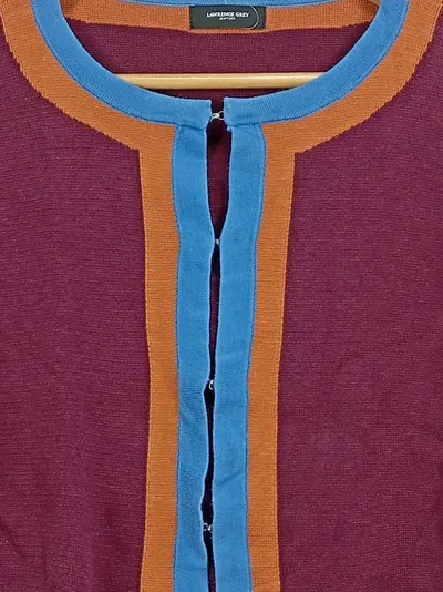 Lawrence Grey Damen Strickjacke Cardigan Gr. S Bordeaux Blau Orange Baumwolle