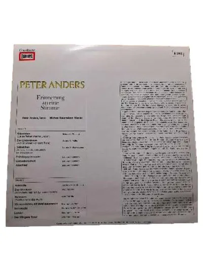 Peter Anders - Erinnerung an eine Stimme LP Vinyl Klassik EUROPA