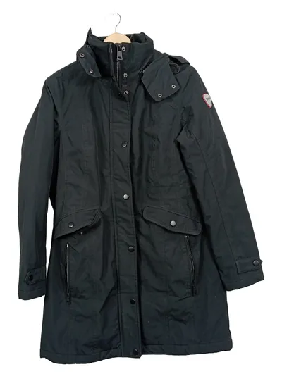 Raintex Damen Outdoorjacke Parka Schwarz Gr. 38 Wasserdicht Kapuze Herbst Winter