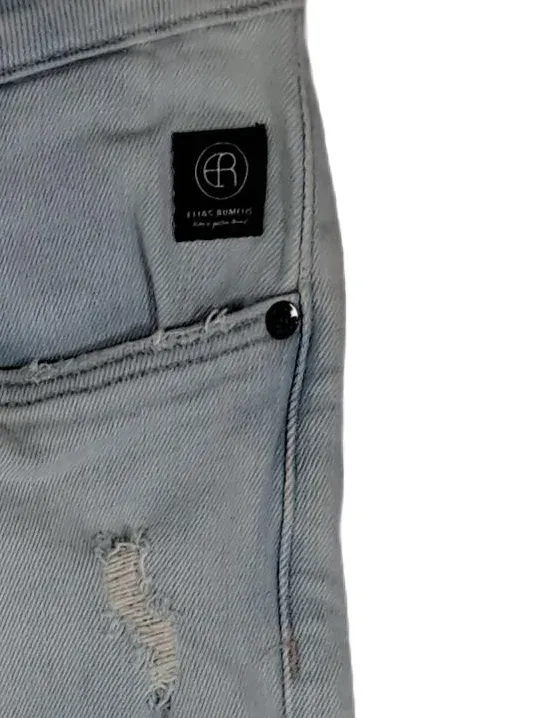 ELIAS RUMELIS Damen Jeans Slim Fit W26 Destroyed Look Hellblau 3