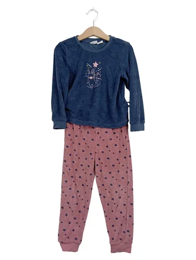 Lily & Dan Kinder Schlafanzug Mädchen Pyjama Sterne Gr. 98-104 Blau Rosa