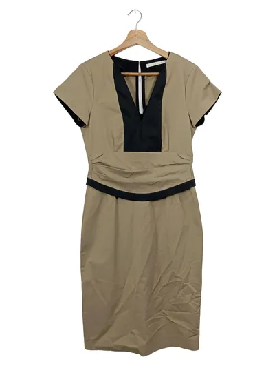 Dorothee Schumacher Businesskleid Damen Gr. 38 Beige Schwarz Etuikleid