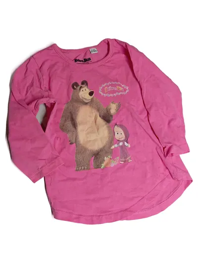 Masha and the Bear Langarmshirt Mädchen Gr. 92-98 Pink Baumwolle