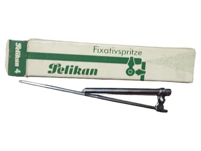 Pelikan Fixativspritze Pflanzensprüher Silber Vintage Sprühgerät