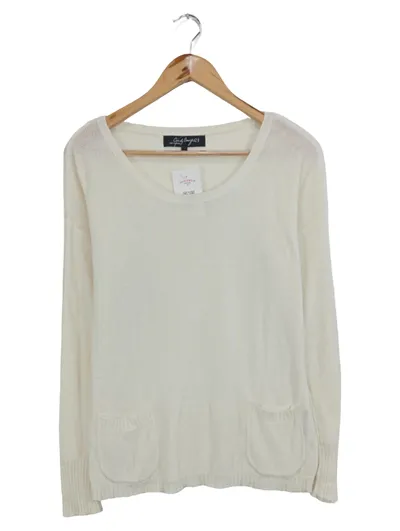 Cindy Crawford Damen Pullover Beige Gr. M Viskose Taschen Casual