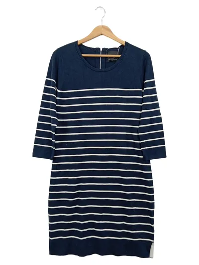 Mercer & Madison Damen Freizeitkleid Gr. L 40 gestreift blau Maritim