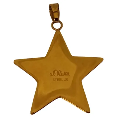 s.Oliver Kettenanhänger Stern Gold Strass Stahl Damen Glamourös