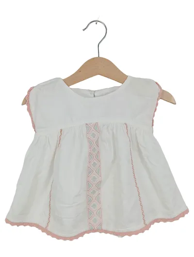Tommy Bahama Mädchen Freizeitkleid Gr. 80 Weiß Baumwolle Casual