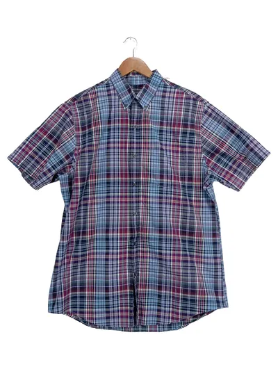 Van Heusen Herren Freizeithemd Kurzarm Kariert Gr. 50/L Casual Mehrfarbig