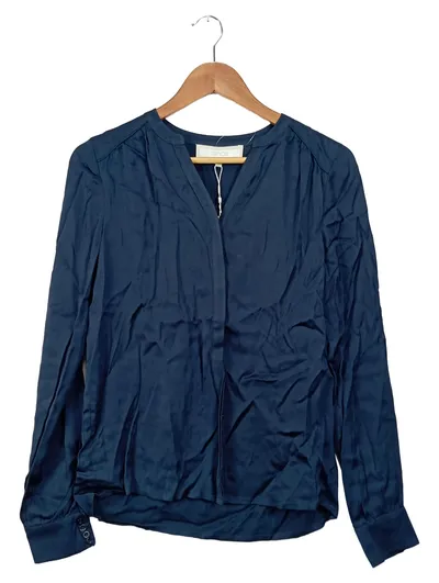 ONCE Damen Bluse Elegant Blau Gr. 34/XS Viskose Langarm