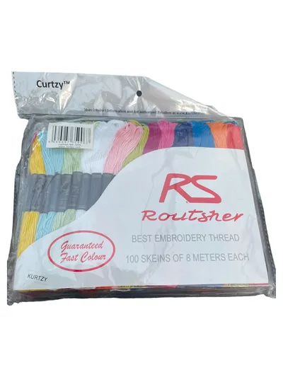 Curtzy Stickgarn Set 100x 8m Mehrfarbig Polyester Nähgarn Stickfaden