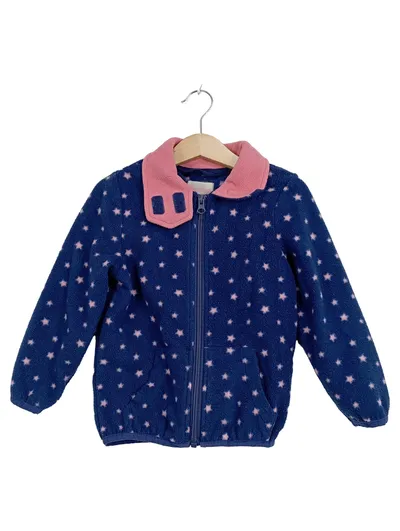 Impidimpi Kinder Fleecejacke Sterne Blau Rosa Gr. 98/104 Mädchen